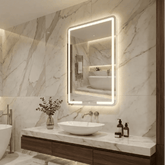 Espelho Retangular com LED Frontal - 80x60cm-Meu-Rodape-