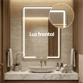 Espelho Retangular com LED Frontal - 80x60cm-Meu-Rodape-