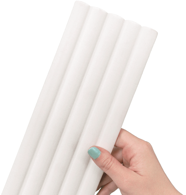 Painel Ripado Autocolante de EVA Branco | Linha POP - Meu Rodapé