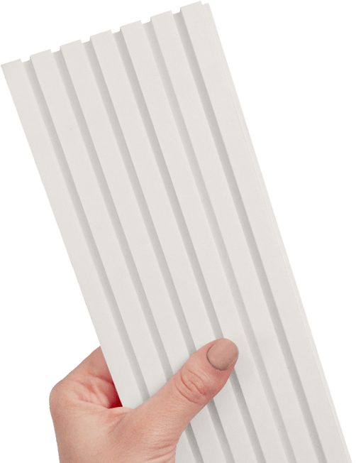 Painel Ripado Autocolante de EVA Branco | Linha SLIM - Meu Rodapé