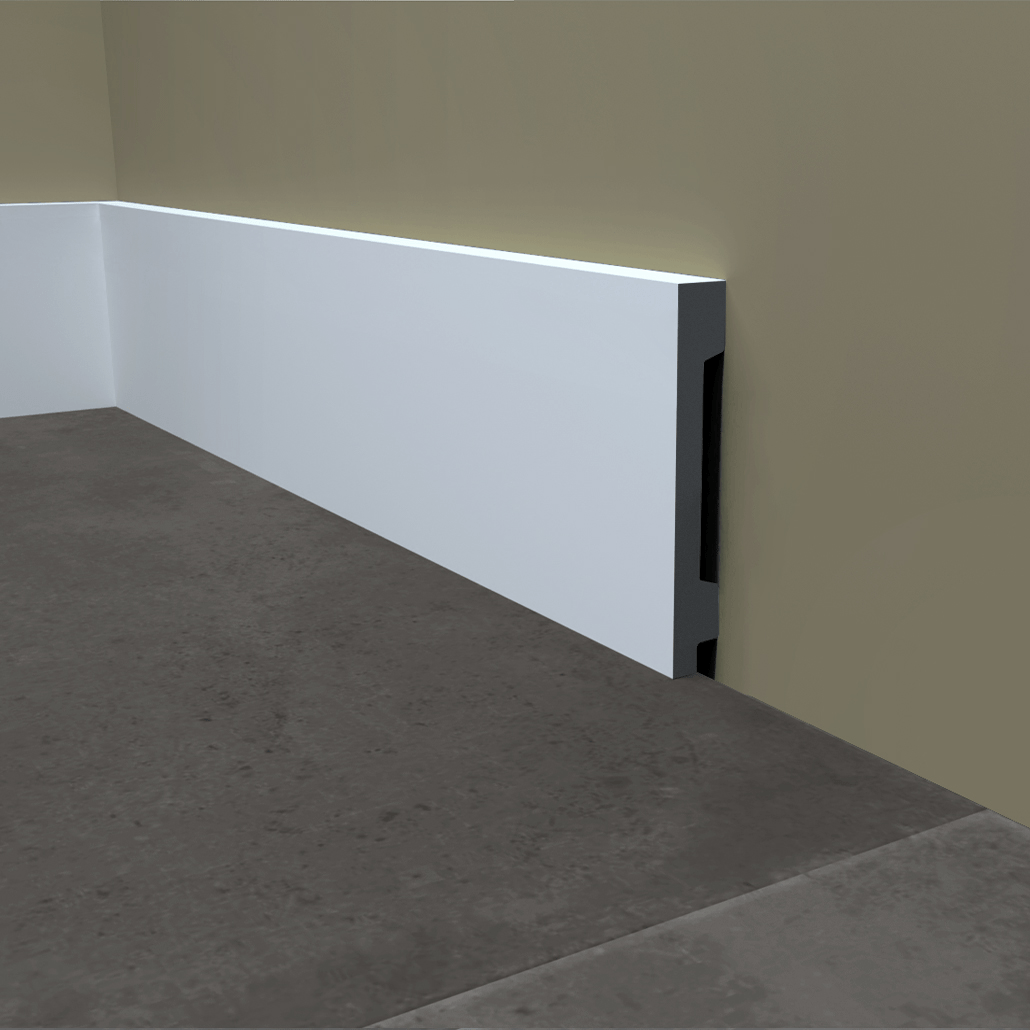 Rodapé de Poliestireno Liso | Barra de 1.8 metros - Meu Rodapé
