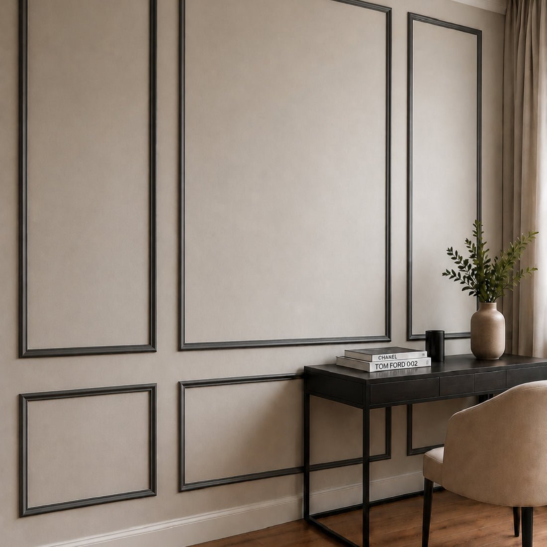 Boiserie Branco Rodameio Moldura de EVA Autocolante | RM61 - Meu Rodapé