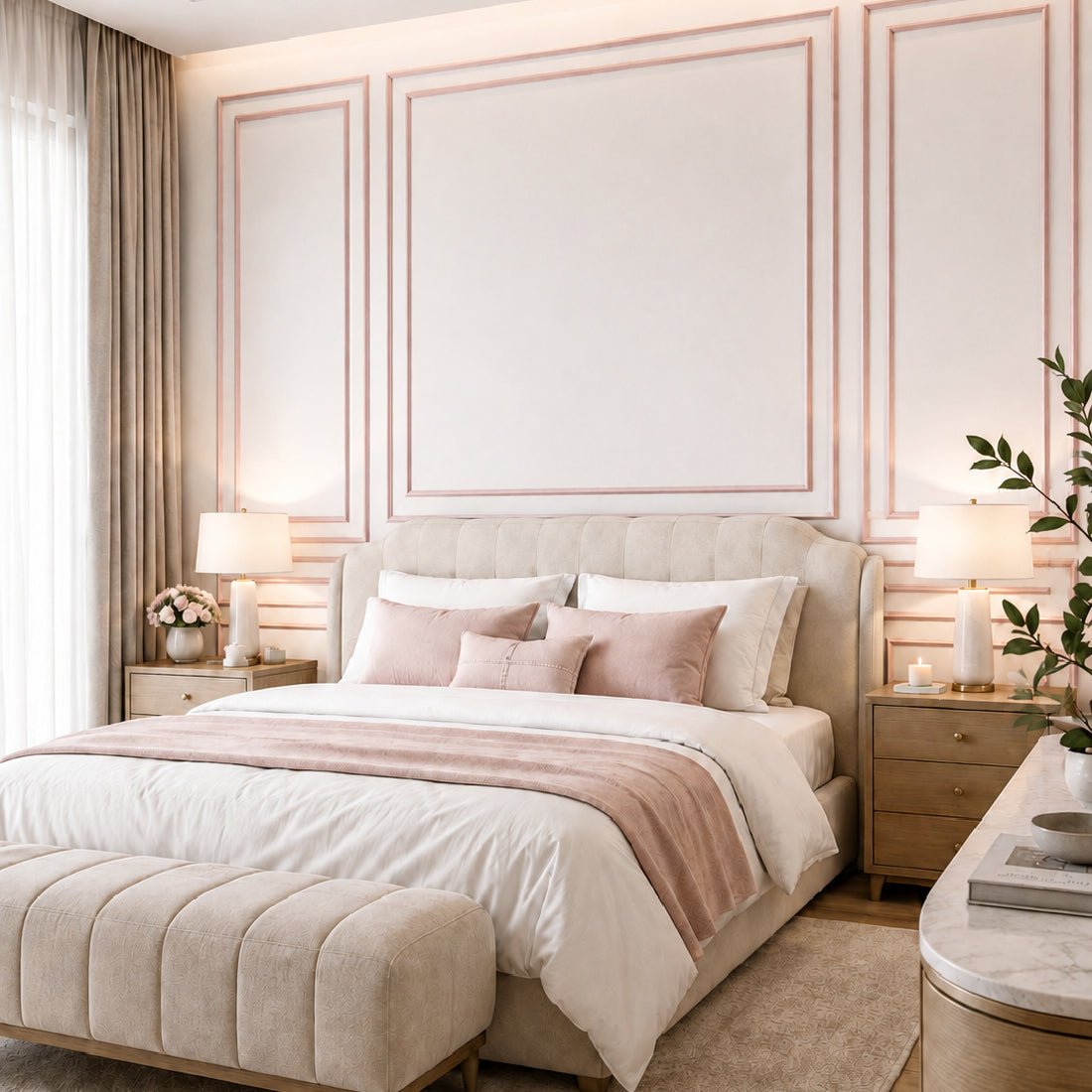 Boiserie Branco Rodameio Moldura de EVA Autocolante | RM61 - Meu Rodapé