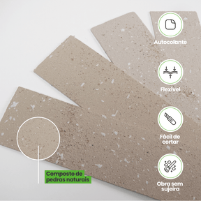 Revestimento Pedra Flexível Autocolante | Linha Petra - Meu Rodapé
