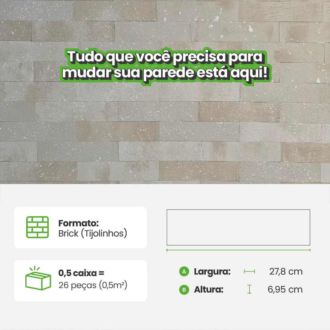 Revestimento Tijolinho Autocolante em Pedra Flexível-Meu-Rodape--