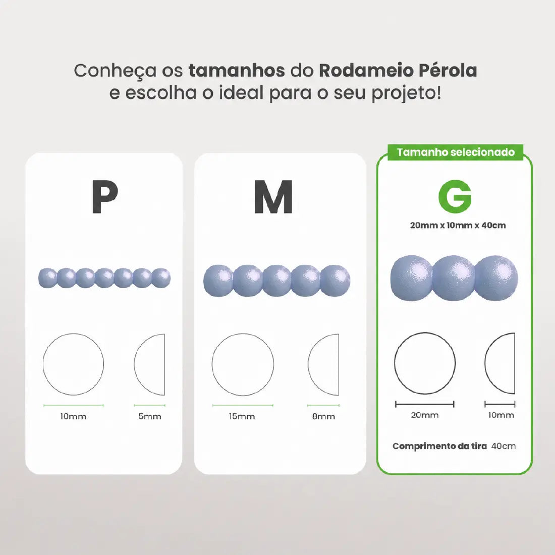 Rodameio Pérola em EVA Autocolante