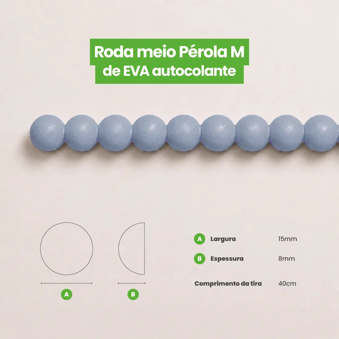 Rodameio Pérola em EVA Autocolante
