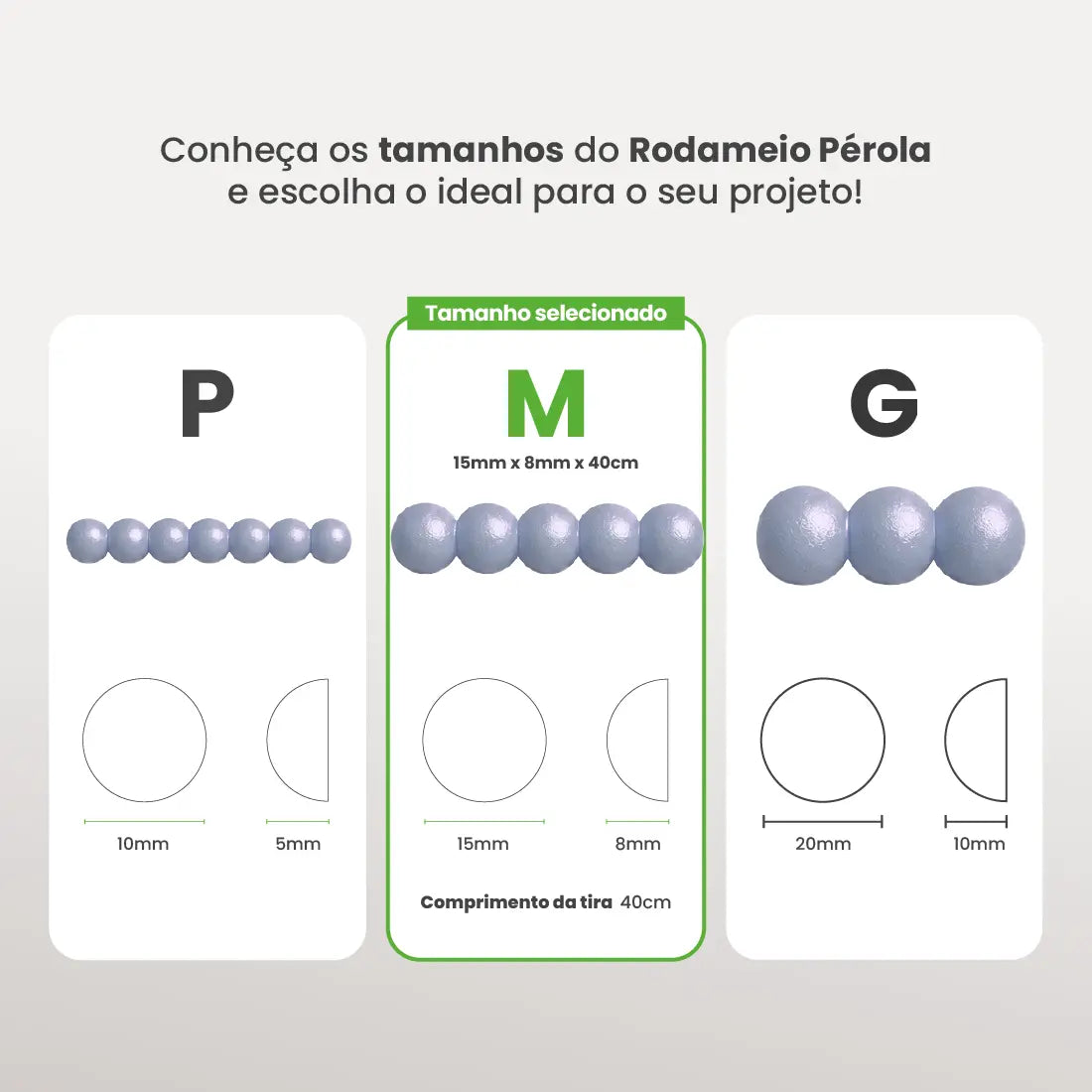 Rodameio Pérola em EVA Autocolante