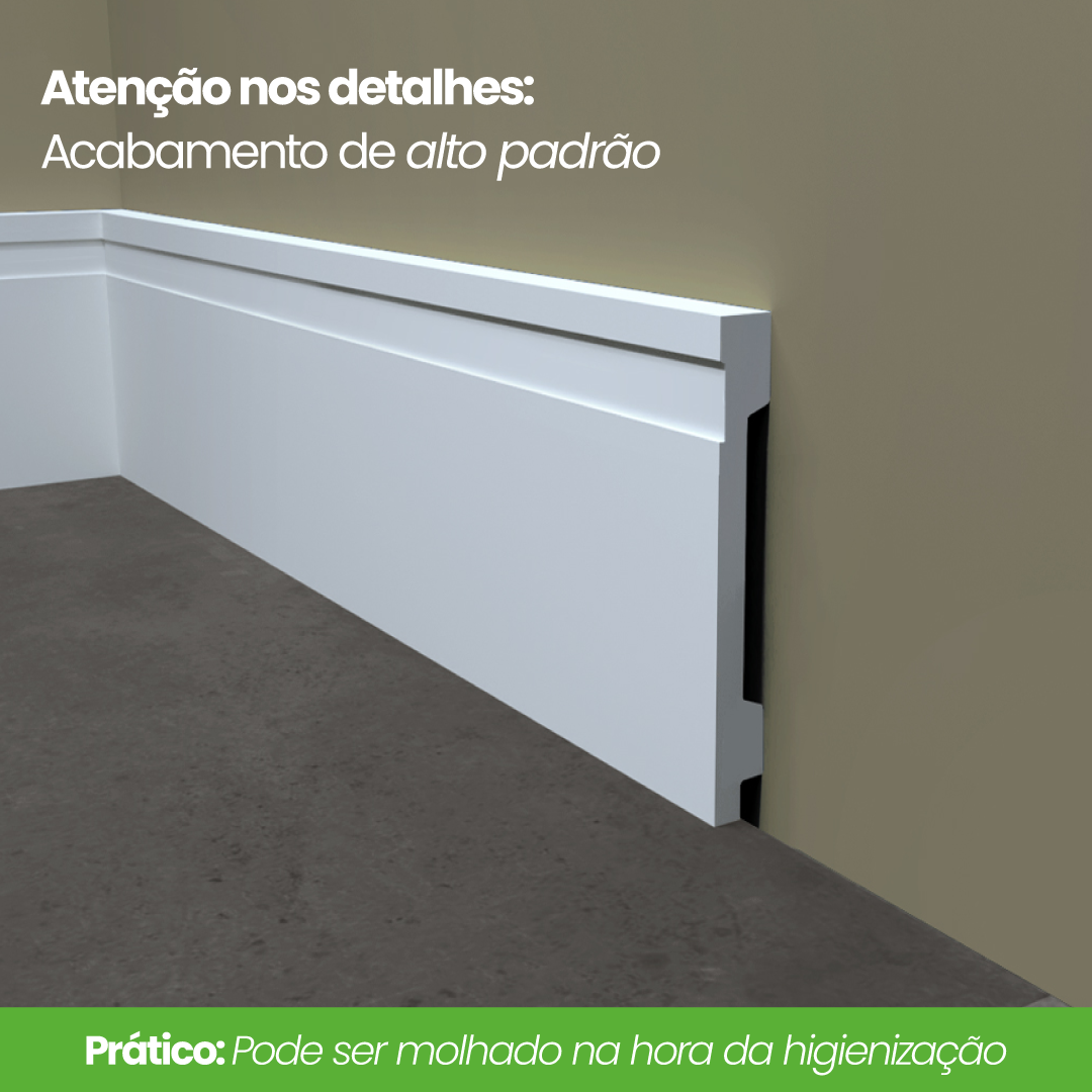 Rodapé de Poliestireno Frisado | Barra de 1.8 metros