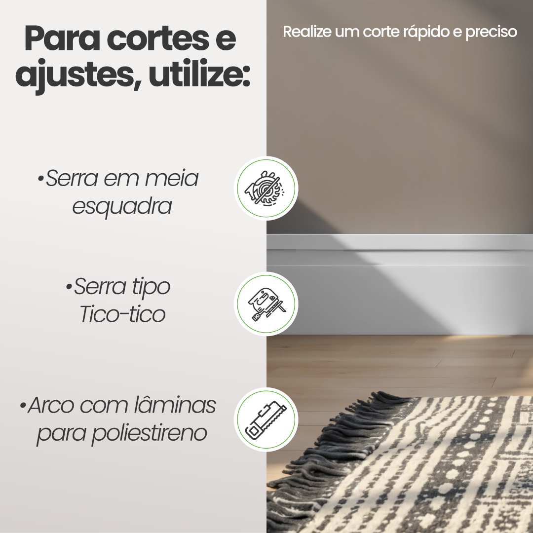 Rodapé de Poliestireno Frisado | Barra de 1.8 metros