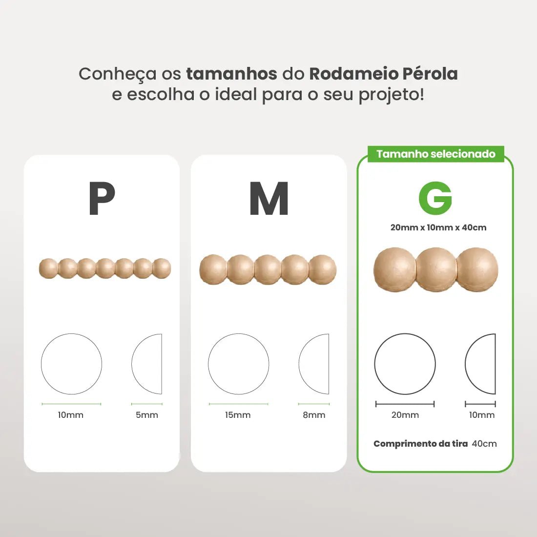 Rodameio Pérola em EVA Autocolante