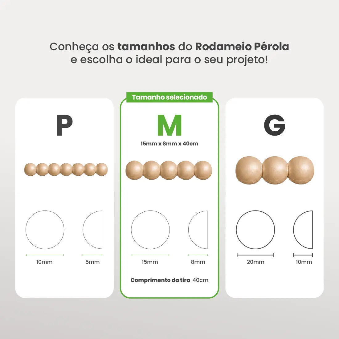 Rodameio Pérola em EVA Autocolante