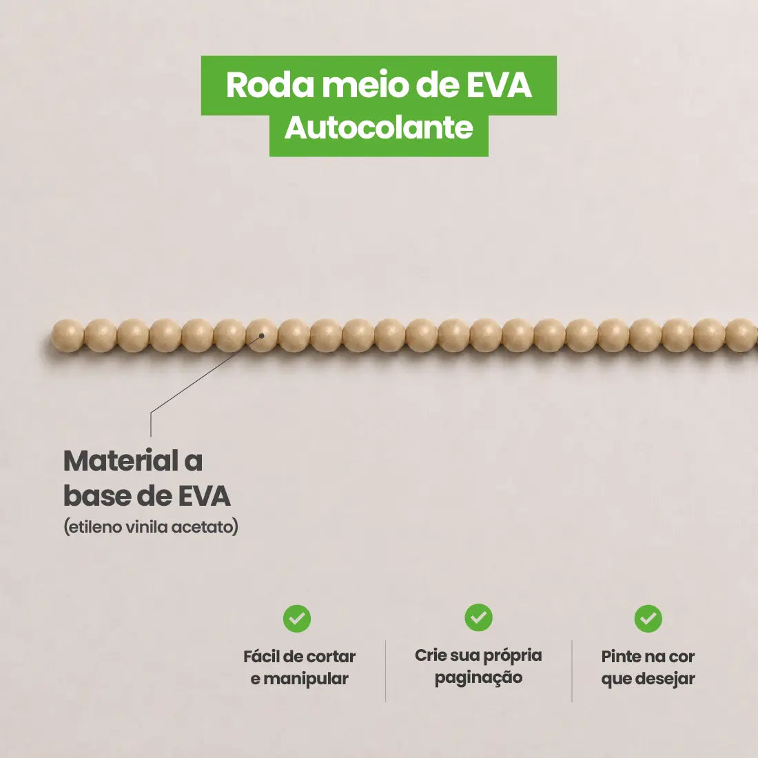 Rodameio Pérola em EVA Autocolante