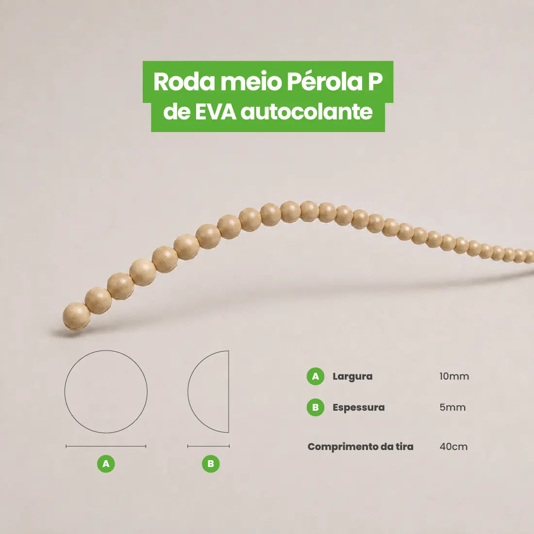 Rodameio Pérola em EVA Autocolante