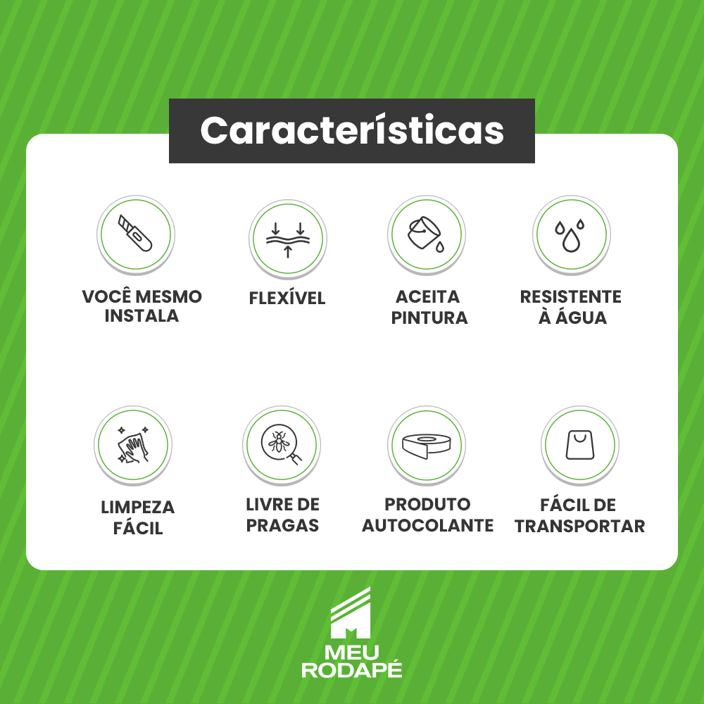 Rodapé Passa fio de EVA Autocolante | RP16 - Meu Rodapé