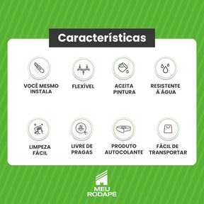 Rodapé Passa fio de EVA Autocolante | RP16 - Meu Rodapé