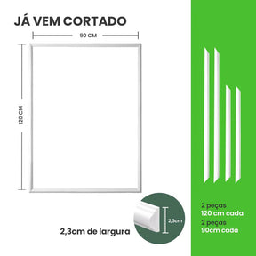 Kit Boiserie de EVA Autocolante Cortado 01 Moldura | RM61-Meu-Rodape--