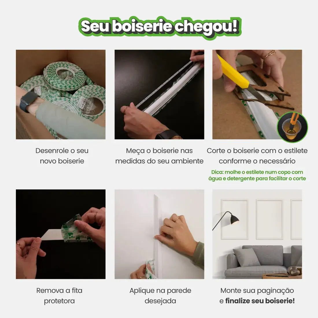 Boiserie Colorido Rodameio Moldura de EVA Autocolante | Linha Play-Meu-Rodape--