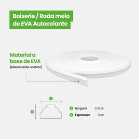 Boiserie Branco Rodameio Moldura de EVA Autocolante | RM610-Meu-Rodape--