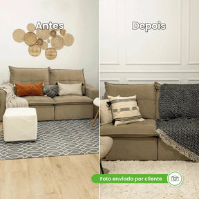 Boiserie Branco Rodameio Moldura de EVA Autocolante | RM610-Meu-Rodape--