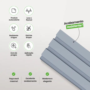 Kit Cabeceira Painel Ripado Autocolante | Linha Play-Meu-Rodape--