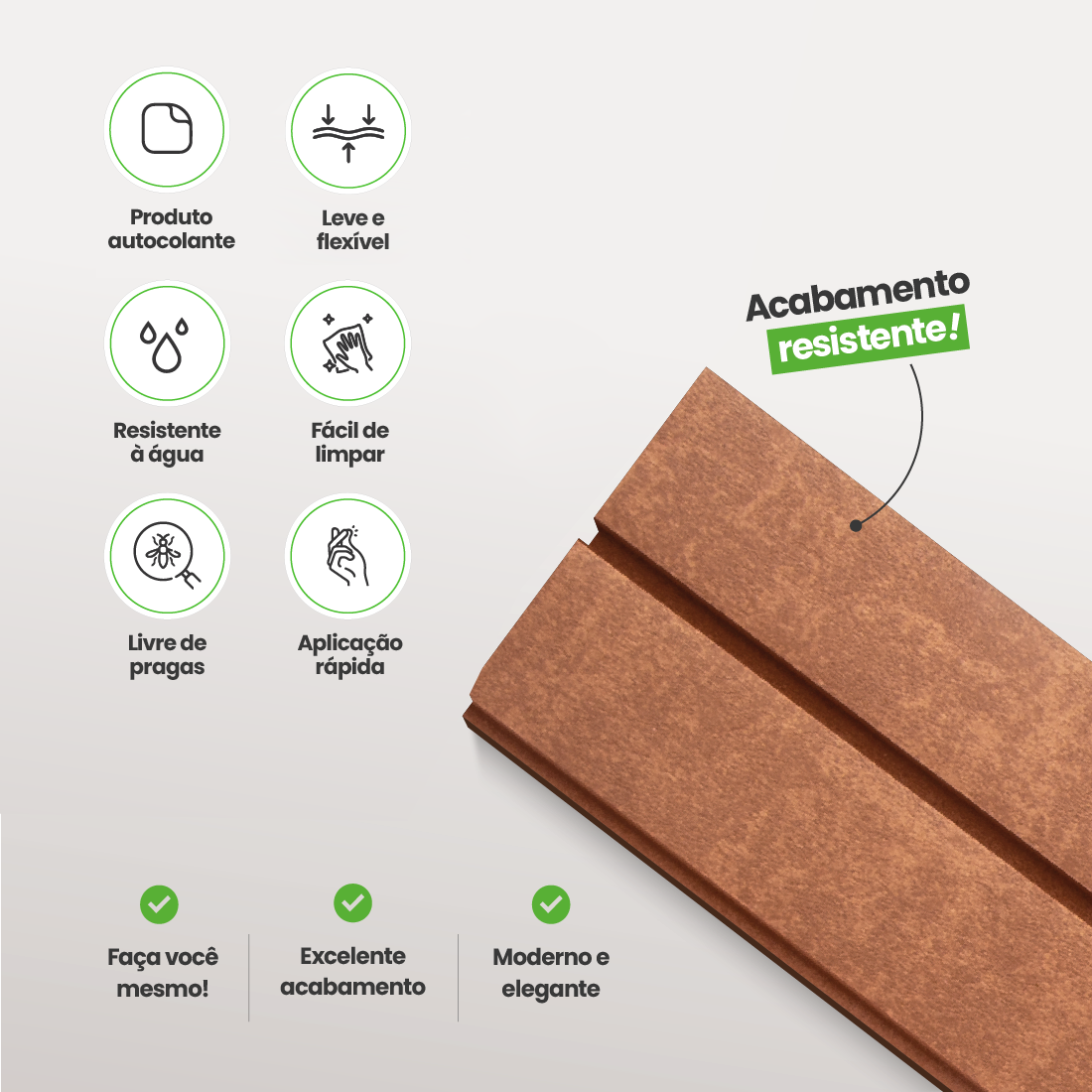 Kit Cabeceira Painel Ripado Autocolante | Linha Urban +
