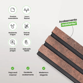 Kit Cabeceira Painel Ripado Autocolante | Linha Urban-Meu-Rodape--