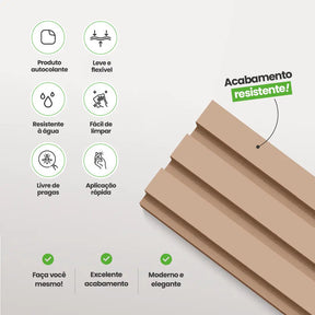 Kit Cabeceira Painel Ripado Autocolante | Linha Play-Meu-Rodape--