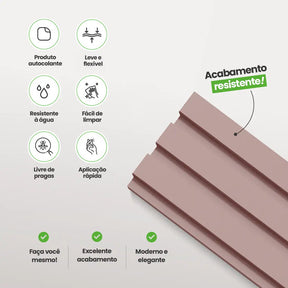 Kit Cabeceira Painel Ripado Autocolante | Linha Play-Meu-Rodape--