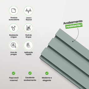 Kit Cabeceira Painel Ripado Autocolante | Linha Play-Meu-Rodape--