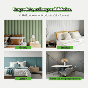 Painel Ripado de EVA Autocolante | RP43 - Meu Rodapé