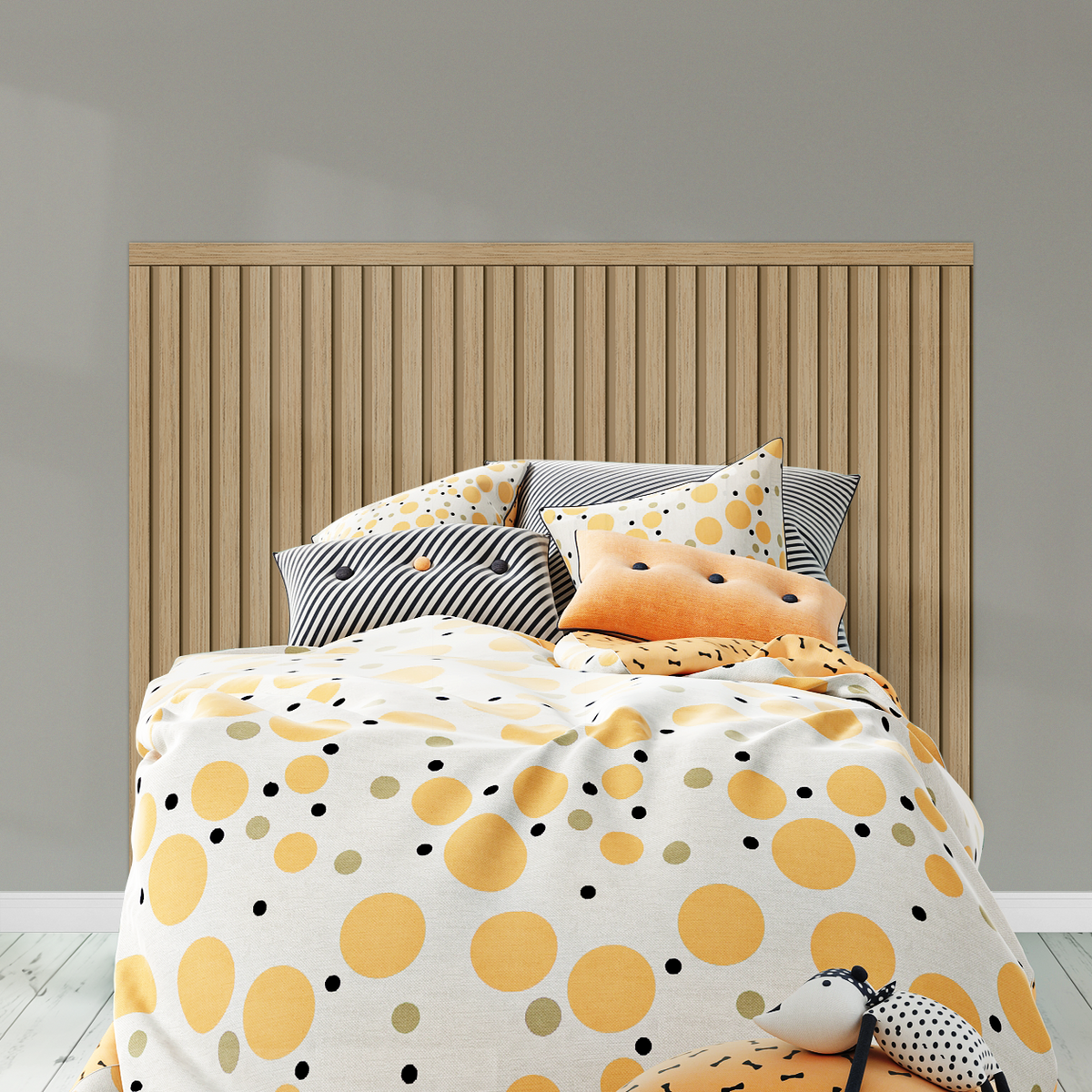 Kit Cabeceira Painel Ripado | Linha Madeto