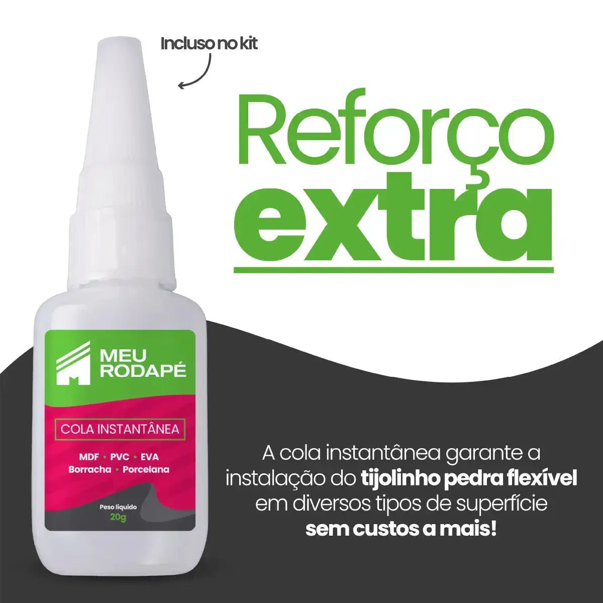 Revestimento Tijolinho Autocolante em Pedra Flexível-Meu-Rodape--