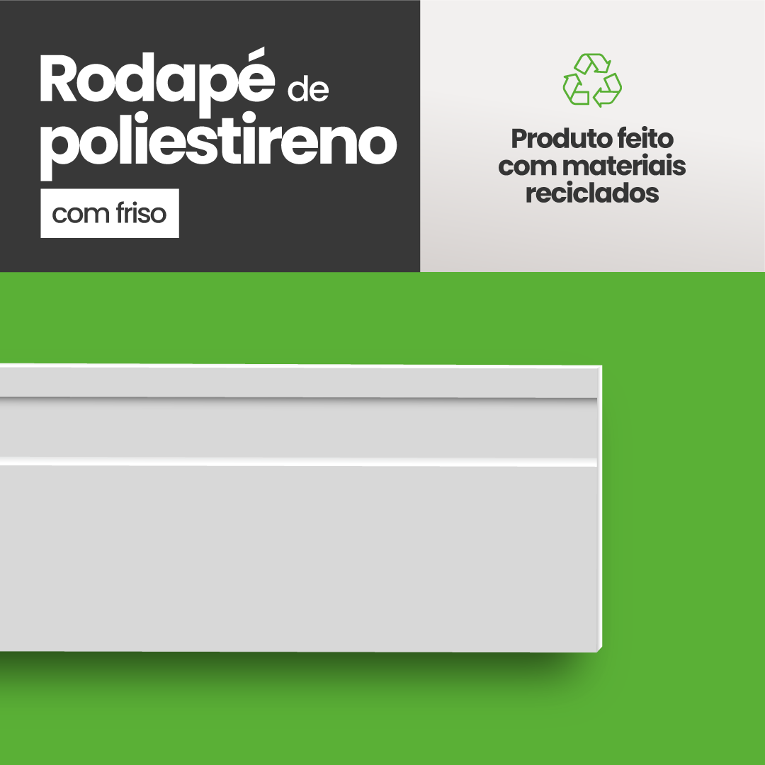 Rodapé de Poliestireno Frisado | Barra de 1.8 metros