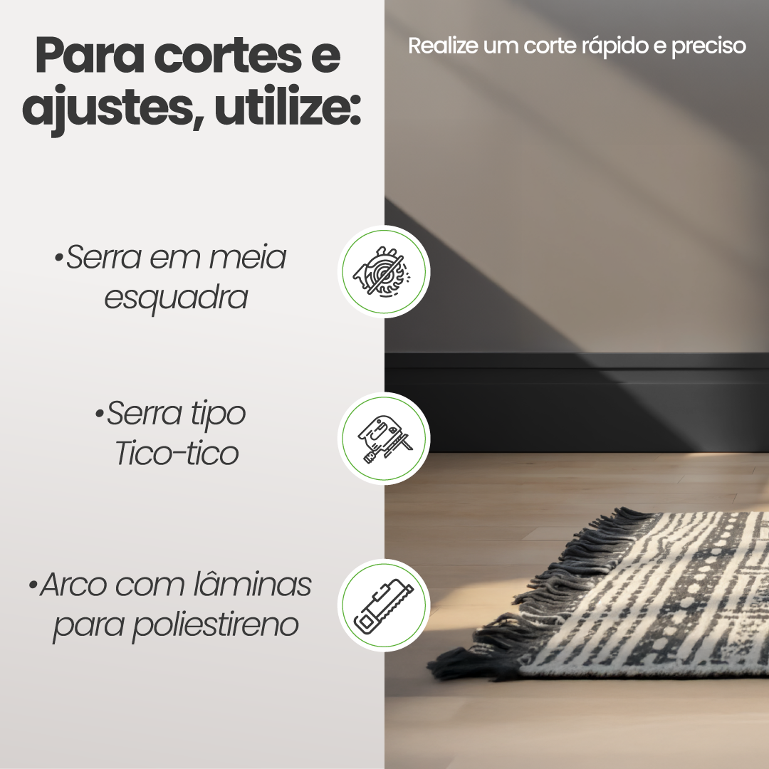 Rodapé de Poliestireno Frisado | Barra de 1.8 metros