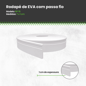 Rodapé Passa fio de EVA Autocolante | RP16 - Meu Rodapé