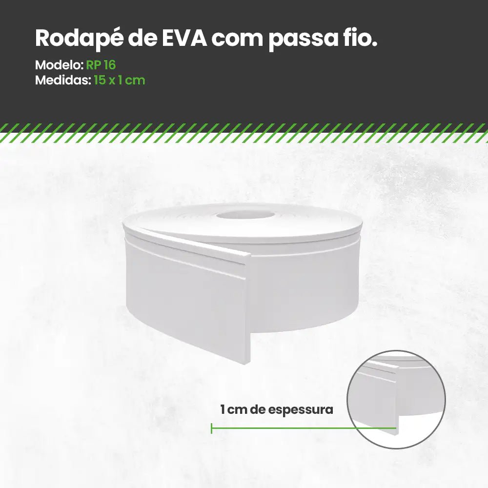 Rodapé Passa fio de EVA Autocolante | RP16-Meu-Rodape--