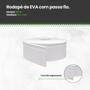 Rodapé Passa fio de EVA Autocolante | RP16 - Meu Rodapé