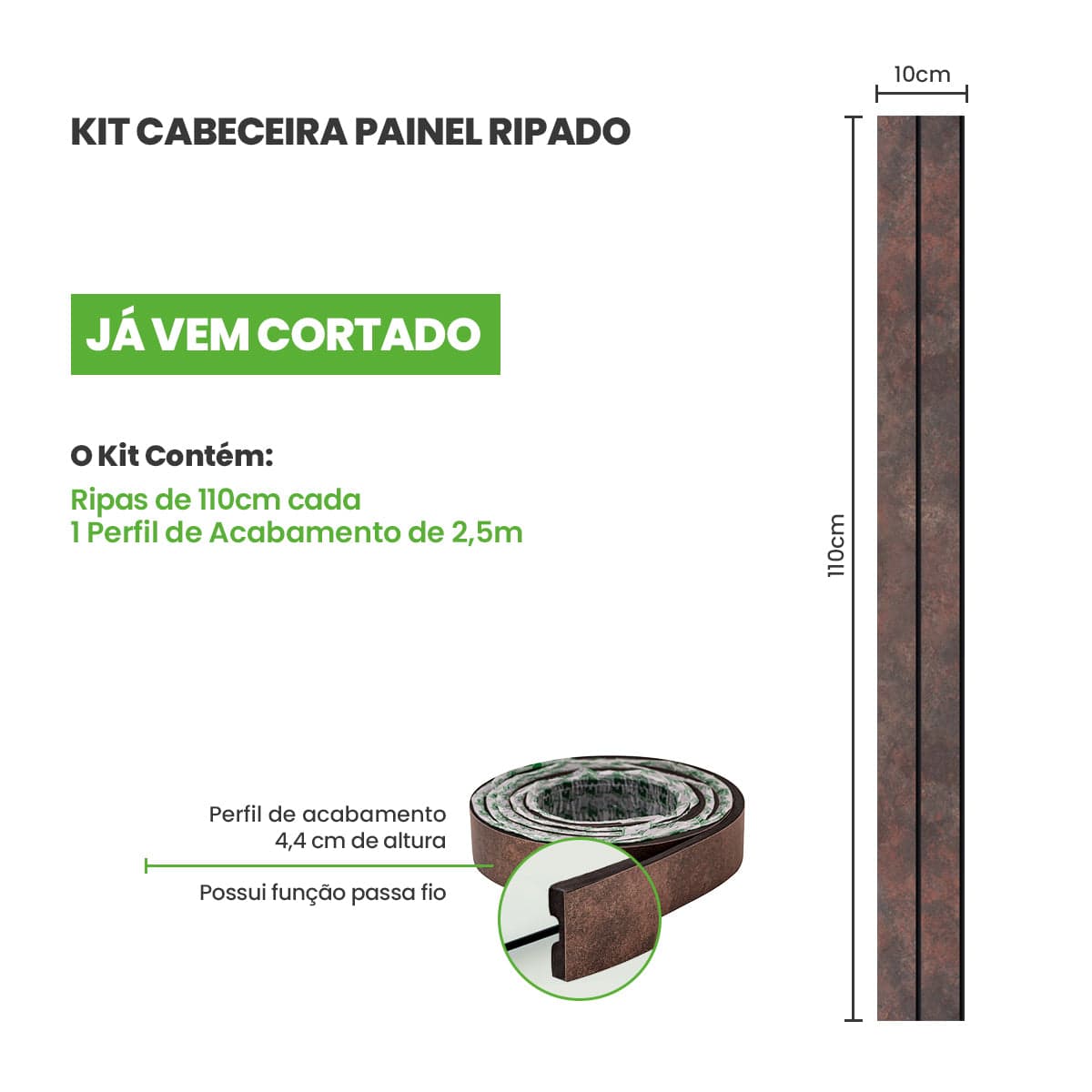 Kit Cabeceira Painel Ripado | Linha Urban +