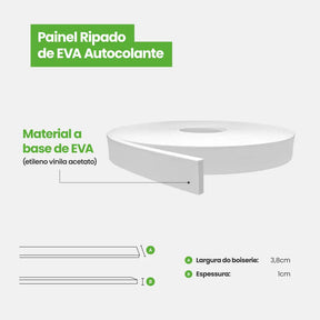 Painel Ripado de EVA Autocolante | RM43-Meu-Rodape--