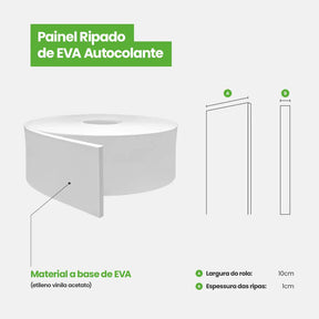 Painel Ripado de EVA Autocolante | RP43-Meu-Rodape--