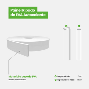 Painel Ripado de EVA Autocolante | RP43