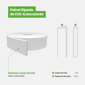 Painel Ripado de EVA Autocolante | RP43-Meu-Rodape--
