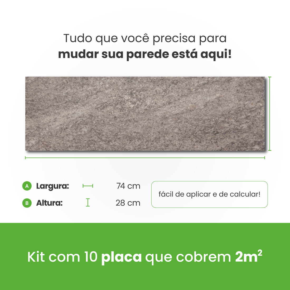 Revestimento Autocolante Coleção Pedras Formato Placa