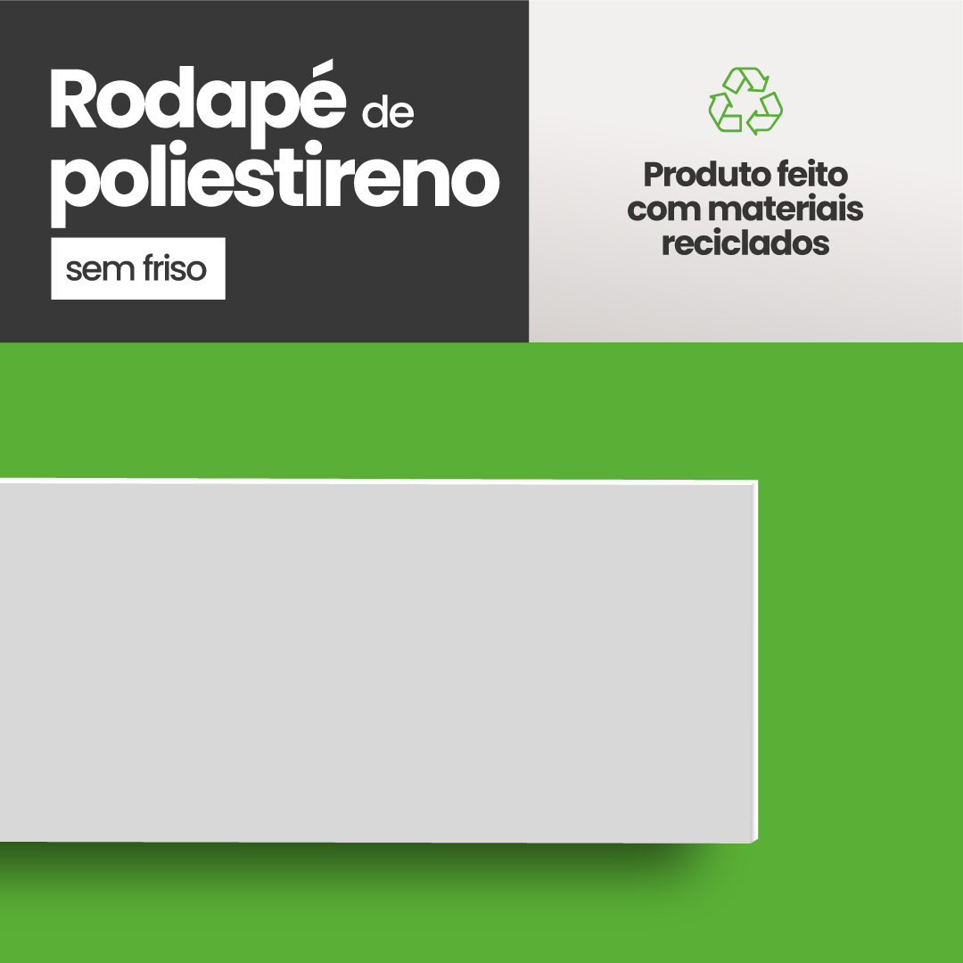 Rodapé de Poliestireno Liso | Barra de 1.8 metros