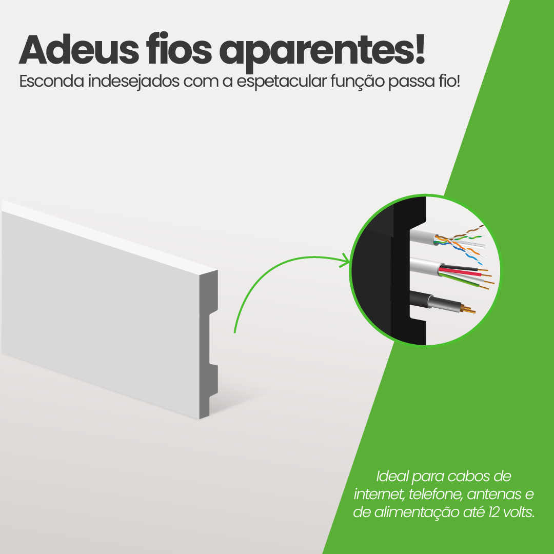 Rodapé de Poliestireno Liso | Barra de 1.8 metros