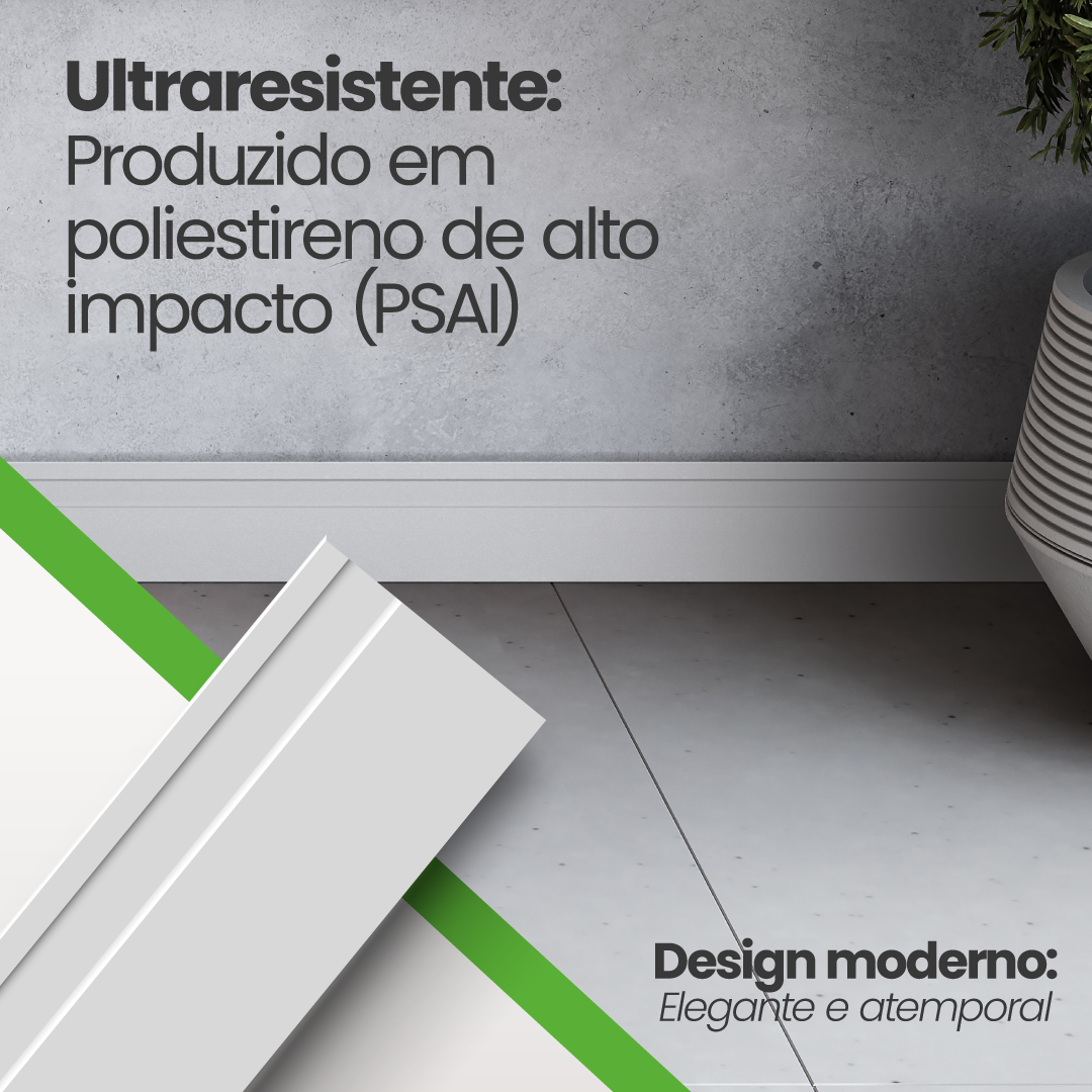 Rodapé de Poliestireno Frisado | Barra de 1.8 metros