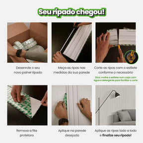 Painel Ripado de EVA Autocolante | RM43-Meu-Rodape--