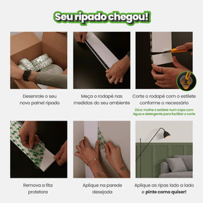 Painel Ripado de EVA Autocolante | RP43-Meu-Rodape--