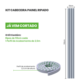 Kit Cabeceira Painel Ripado | Linha Play - Meu Rodapé